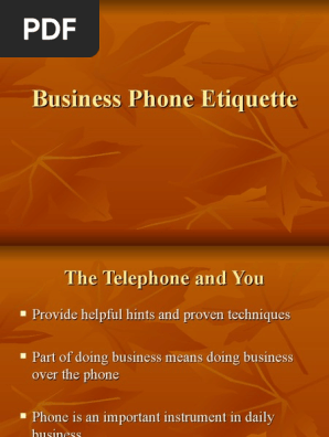 Business Phone Etiquette