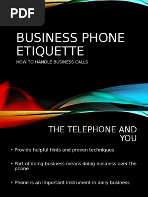 Business Phone EtiquetteMIS-OJT