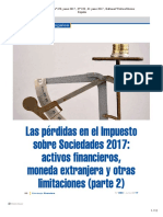 Las Perdidas en El Impuesto Sobre Sociedades 2017_ Activos Financieros, Moneda Extranjera y Otras Limitaciones (Parte 2)