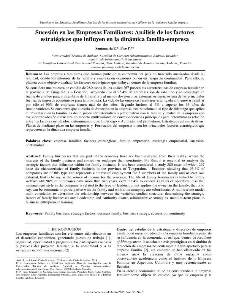 Sucesión en Las Empresas Familiares | PDF | Planificación | Toma de ...
