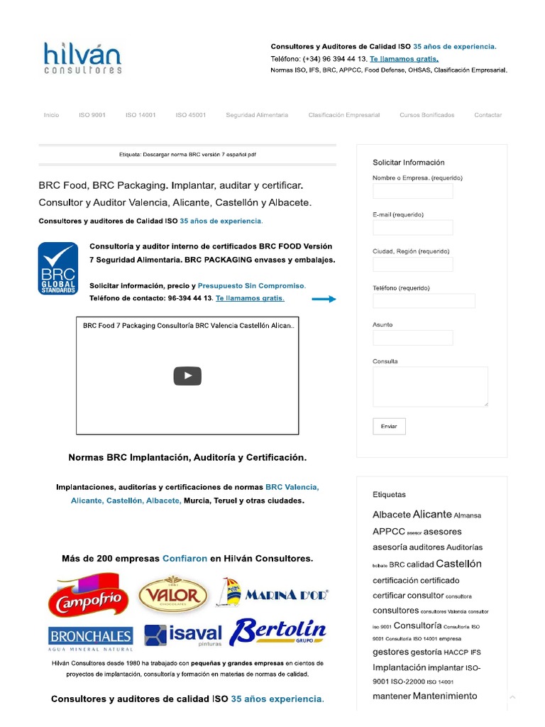 Descargar Norma BRC Versión 7 Español p...de Normas y Controles de Calidad