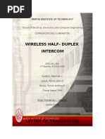 Wireless Half Duplex Intercom Proposal