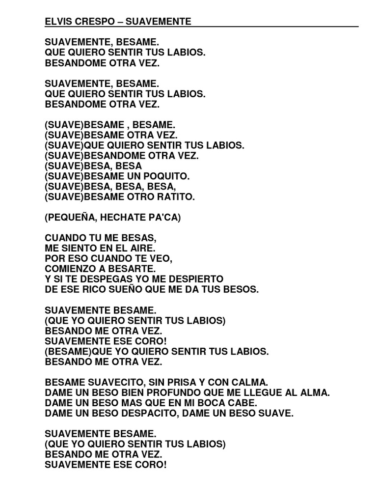 Suavemente - Elvis Crespo | PDF | Poesía