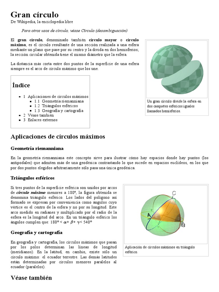 Gran Círculo | PDF | Esfera | Geometría