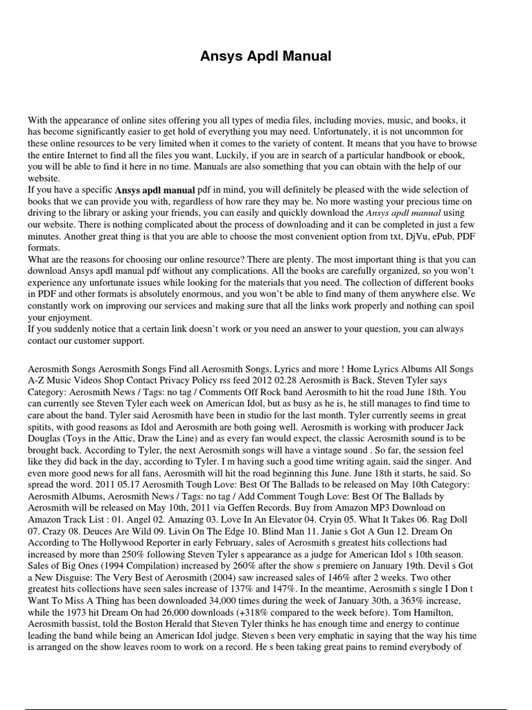 ANSYS APDL MANUAL intelligence overview
