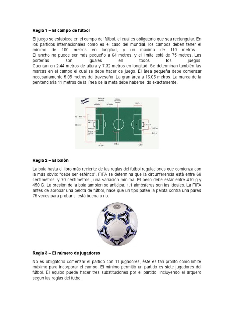17 Reglas de Futbol Asociación de Futbol Deportes