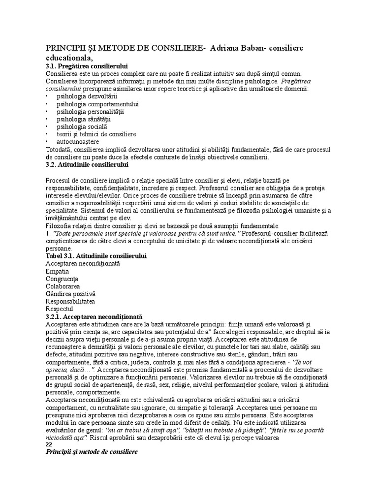 Atitudini, Abilitati Consiliere | PDF