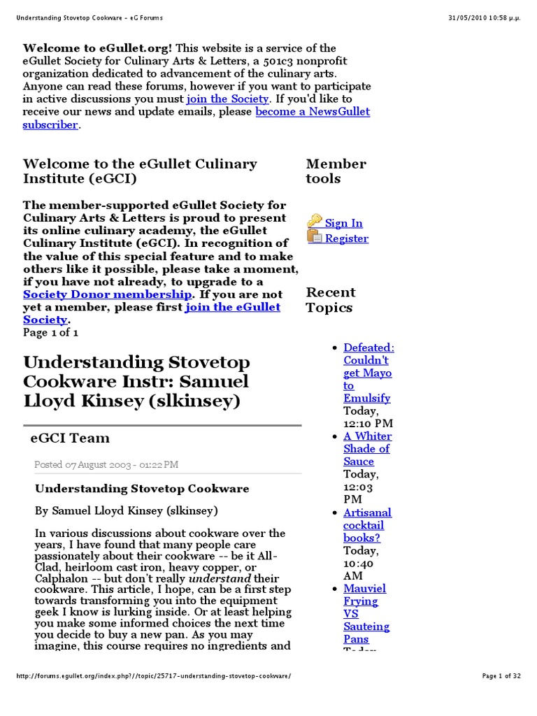 Understanding Stovetop Cookware EG Forums PDF Cast Iron Cookware Cookware And Bakeware