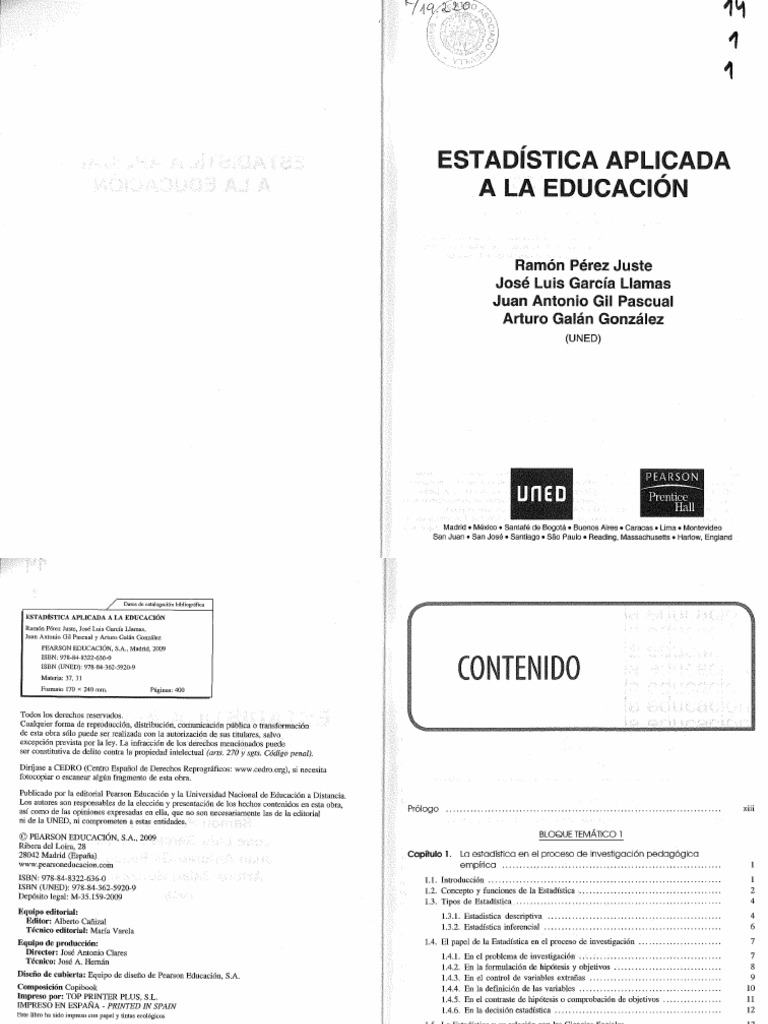 EstadÃ­stica Aplicada A La EducaciÃ³n Uned | PDF