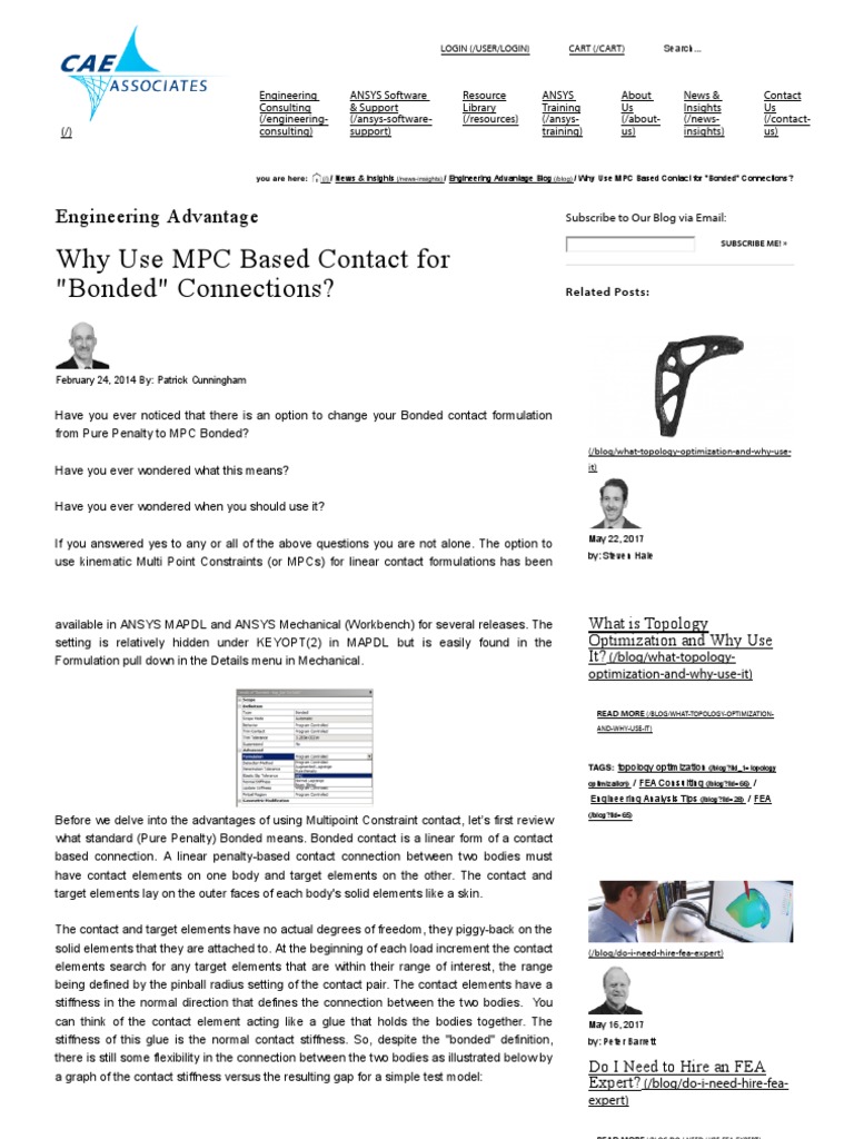 Why Use MPC Based Contact For - Bonded - Connections | PDF | Finite ...