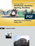 2011 Technology Update- Workbench, Geometry, Meshing, Workflow. ANSYS Users Group Meeting Prague, 2011
