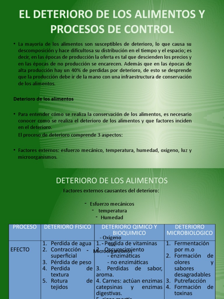 El Deterioro de Los Alimentos 2010 | PDF | Alimentos | Carne