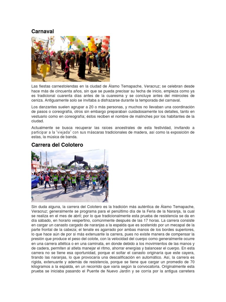 Tradiciones y Festividades en Álamo Temapache | PDF | Alimentos ...