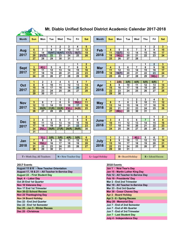 Academic Calendar 201718 PDF Academic Term Academia