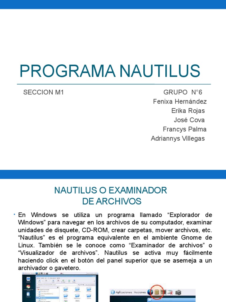Programa Nautilus | PDF | Archivo de computadora | Ventana (informática)
