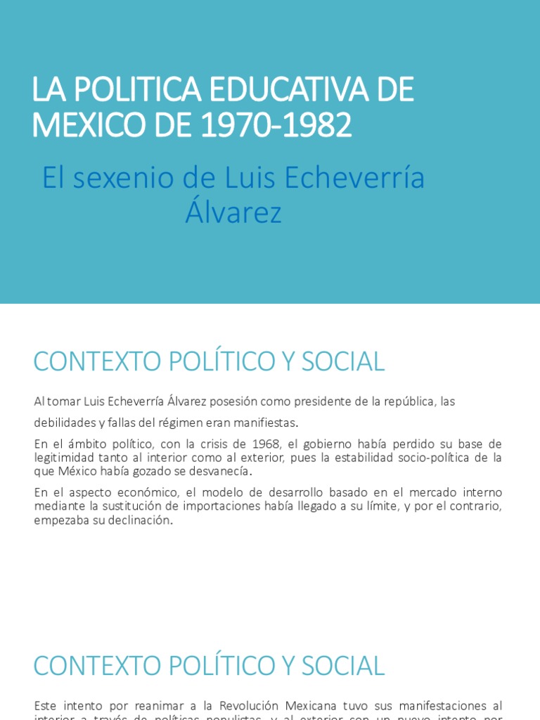 Política Educativa en México 1970-1982 | PDF | México | Educación primaria