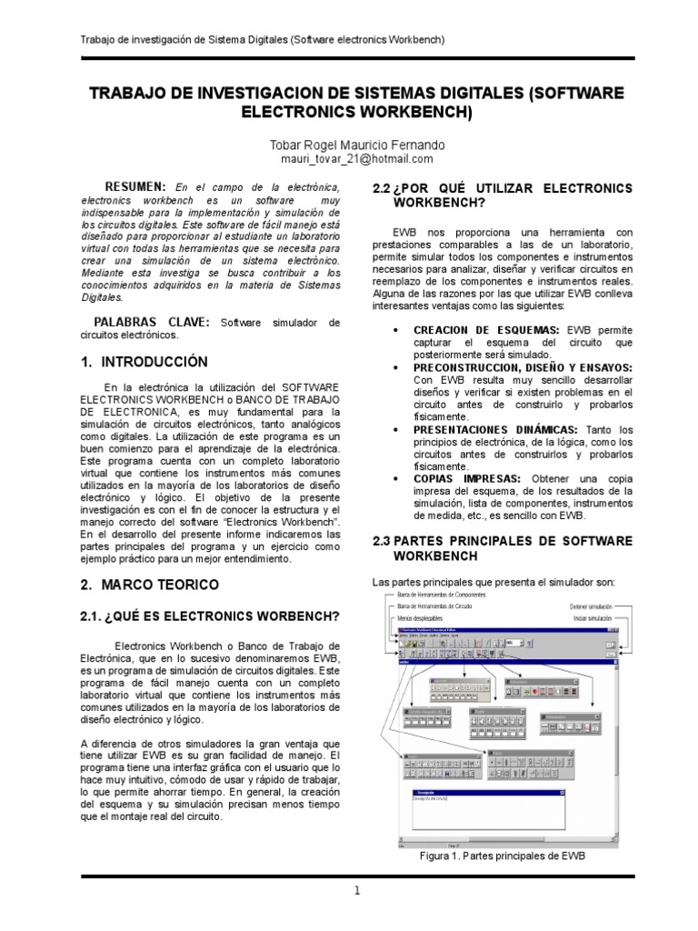 Simulación con Electronics Workbench | PDF | Simulación | Software