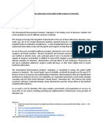 IPSF statement:Draft Global Action Plan on the Public Health Response to Dementia