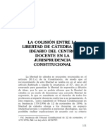 Colisión Libertad de Cátedra e Ideario Centro Docente-Artiach Camacho