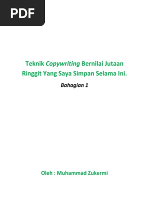 Teknik Copywriting Bernilai Jutaan Ringgit Yang Saya Simpan Selama Ini Bahagian 1
