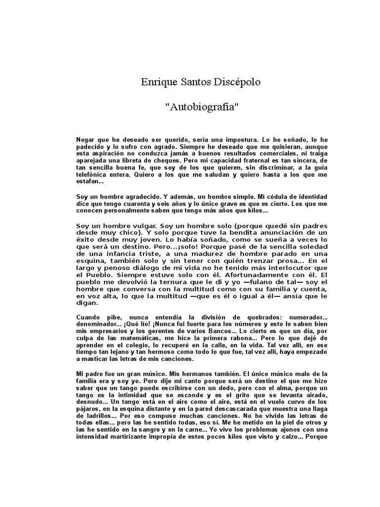 Enrique Santos Discépolo Pdf Musica Tango Comedia