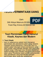 Teori Permintaan Uang