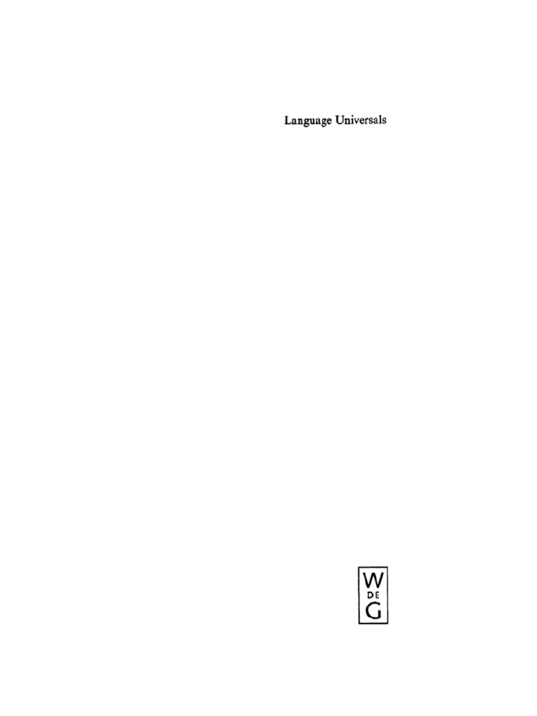 Language Universals - Greenberg | PDF | Human Communication | Linguistics