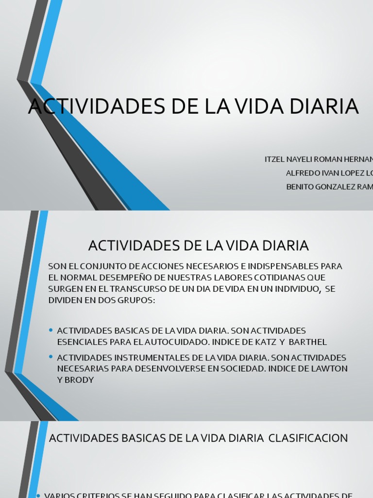 Actividades de La Vida Diaria | PDF | Terapia física | Bienestar
