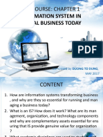 Information System in Global Business Today: Mis Course: Chapter 1