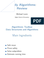 Greedy Algorithms: Review: Michael Levin