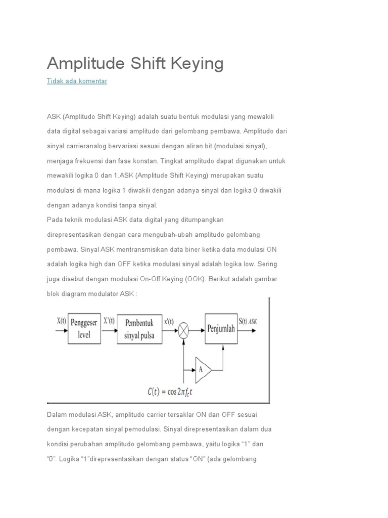 Modulasi Amplitude Shift Keying (ASK) | PDF