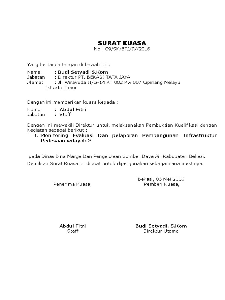 Surat Kuasa Risti
