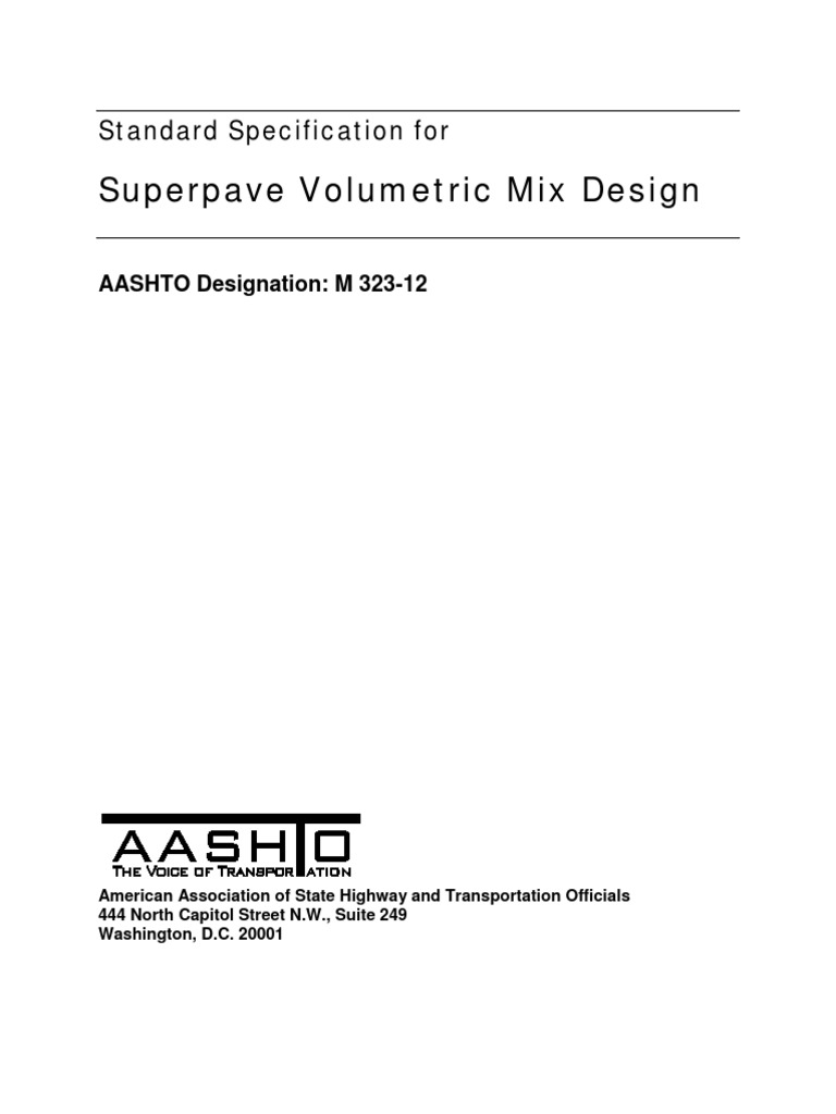 Superpave Volumetric Mix Design Guide | PDF | Road Surface | Traffic