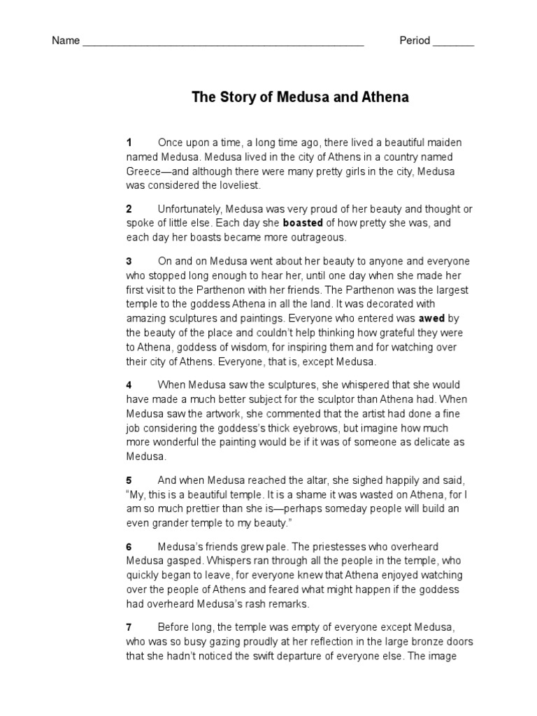 The Story Of Medusa And Athena 2 Athena Medusa