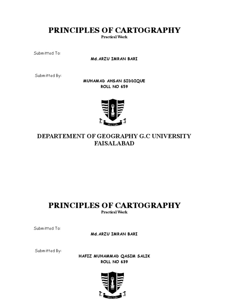 Cartography Principles Practical Work | PDF