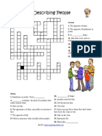 Describing People Crossword