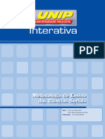 Metodologia de Ensino Das Ciências Sociais - Unid - I