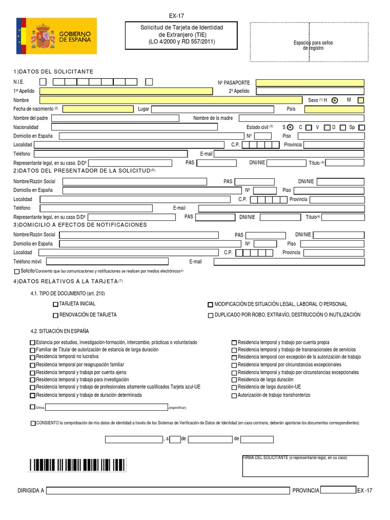 Solicitud de Tarjeta de Identidad Extranjero | PDF | Gobierno