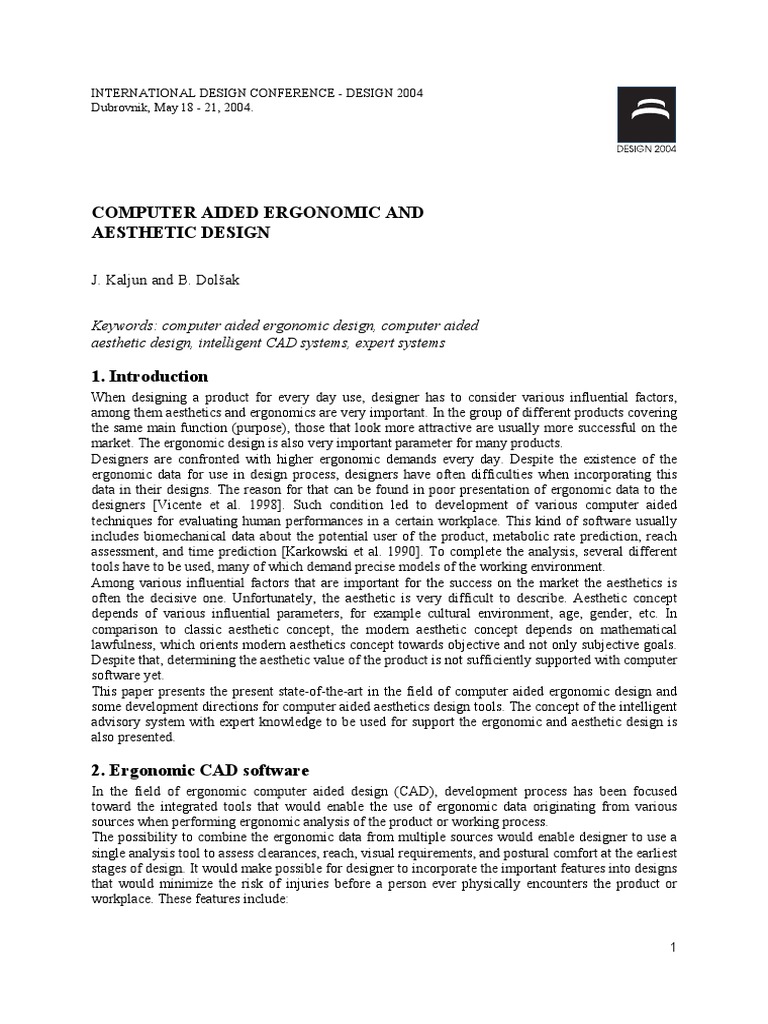 Computer Aided Ergonomic | PDF | Computer Aided Design | Human Factors ...