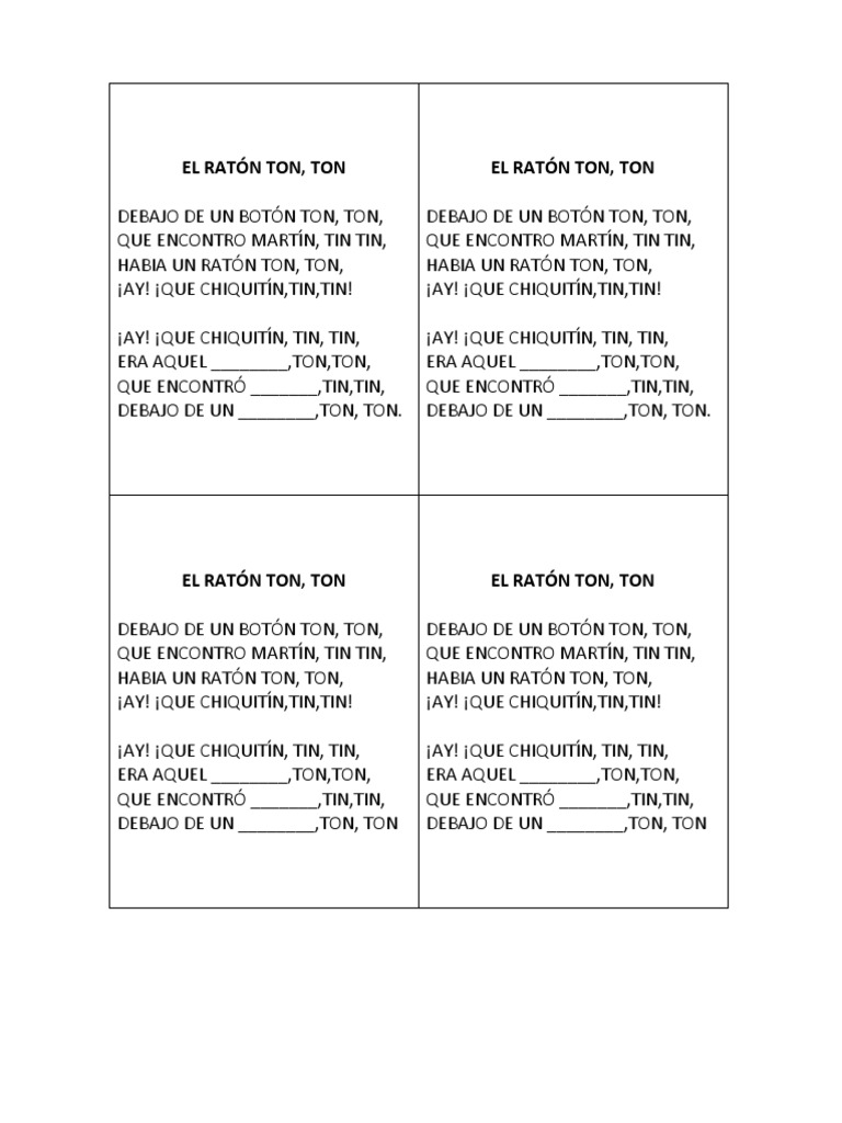 El Ratón Ton Ton | PDF