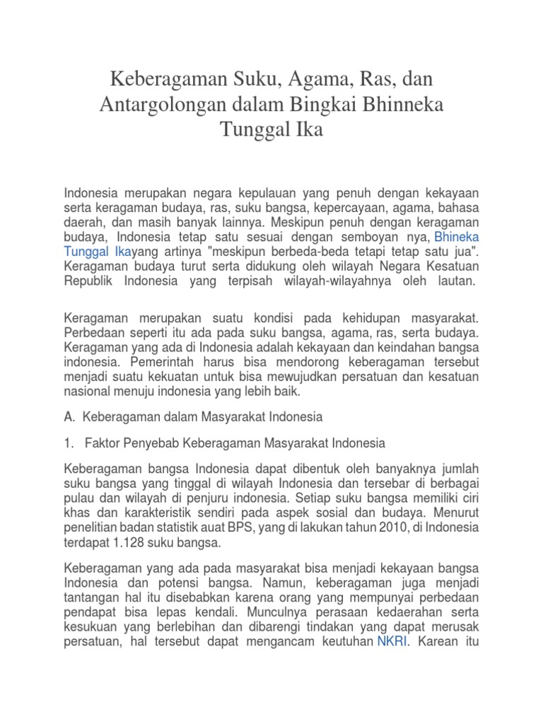 Keberagaman Suku