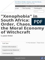 Xenophobia in South Africa – Order, Chaos, And the Moral Economy of Witchcraft