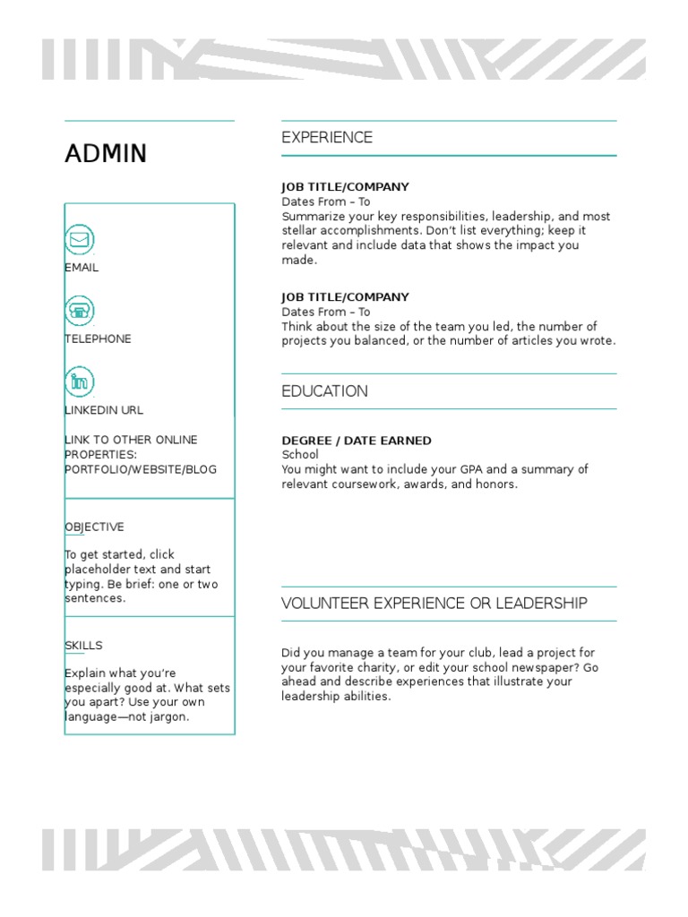 Professional Resume Template Guide | PDF | Career & Growth