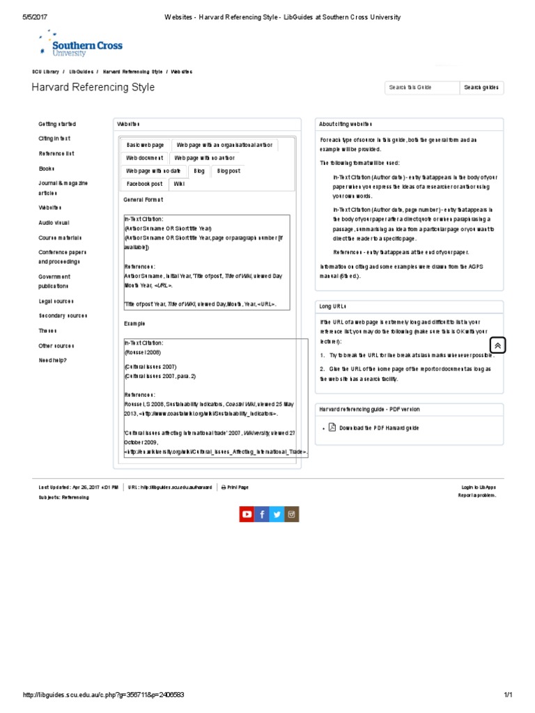 Harvard Referencing for Websites Guide | PDF | Citation | Websites