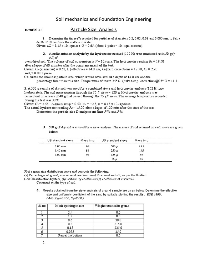 Particle Size Distribution Analysis | PDF | Soil Mechanics | Sand