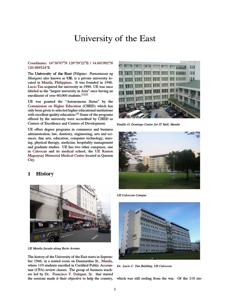 University of the East | Sports | Schools