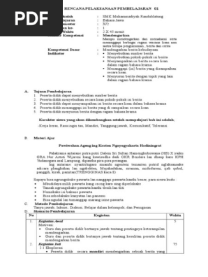 Rpp Bahasa Jawa Kelas X Semester Genap Doc