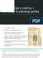 Deklaracija o Nazivu I Položaju Hrvatskog Jezika