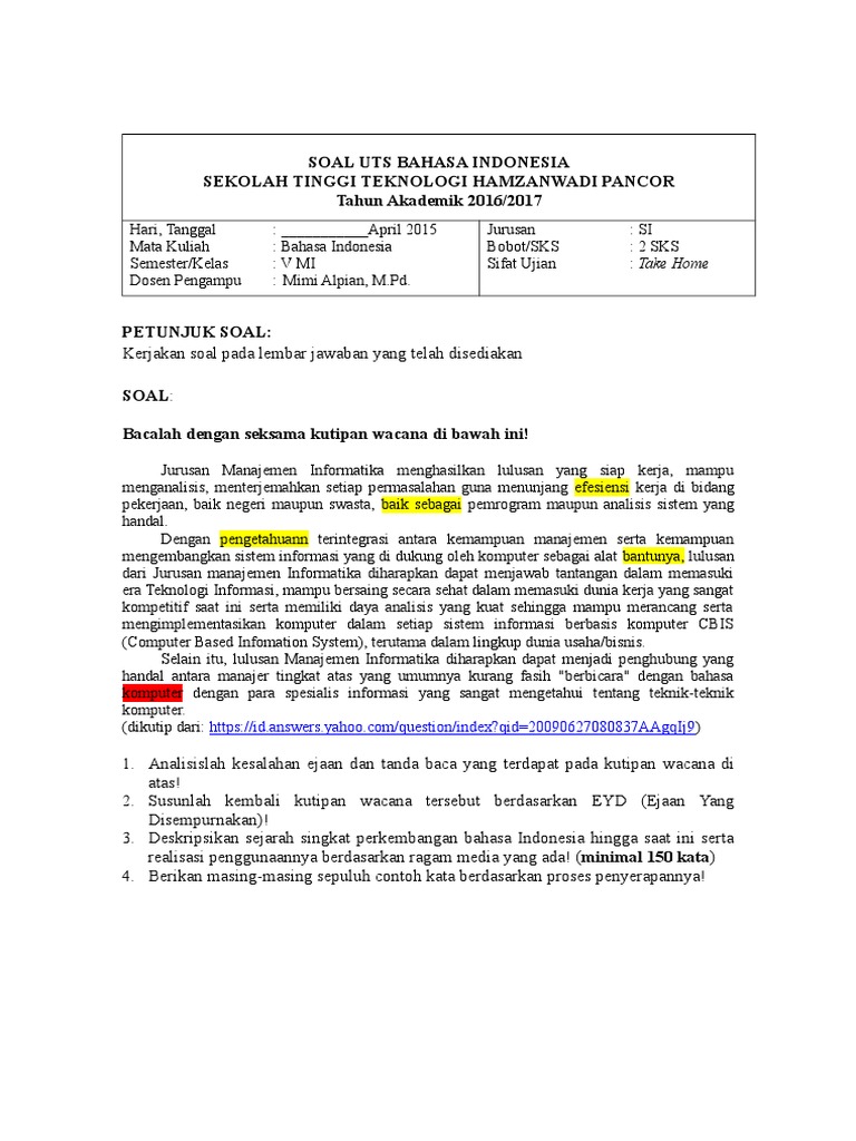 Pertanyaan Tentang Sejarah Perkembangan Bahasa Indonesia - Seputar Sejarah