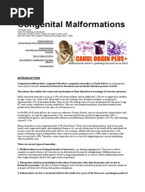 Congenital Malformations  PDF  Congenital Disorder  Ploidy